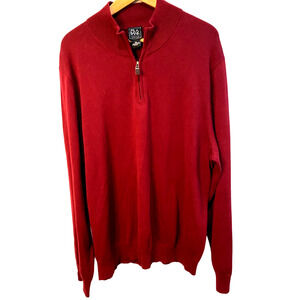 Jos. A. Bank Men's Traveler Pima Cotton Quarter Zip Burgundy Size XXL